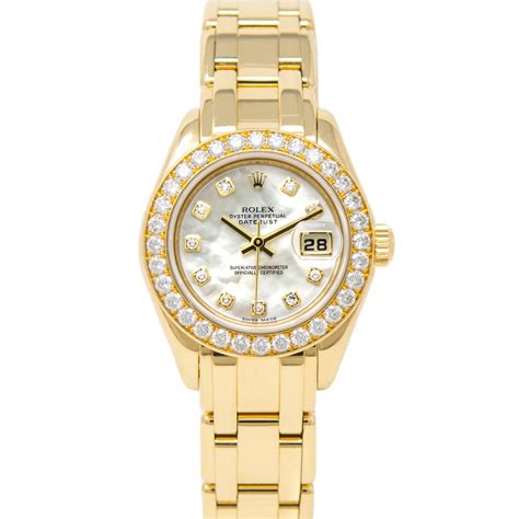 rolex for women with pearl|Rolex pearl face with diamonds.